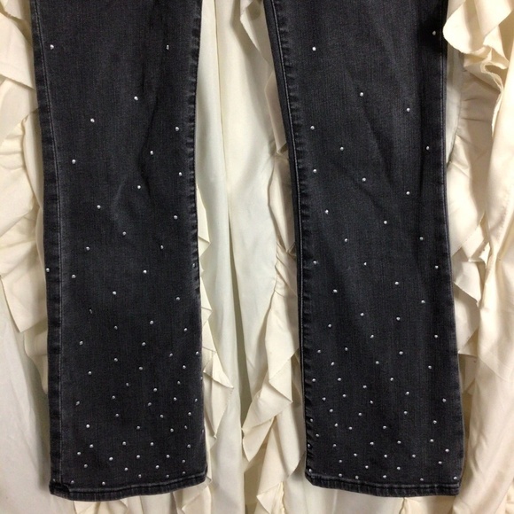 Madewell Cali Demi-Boot Dot Crop Button Fly Jeans Black 23 Mini Kick Flare - Picture 5 of 8